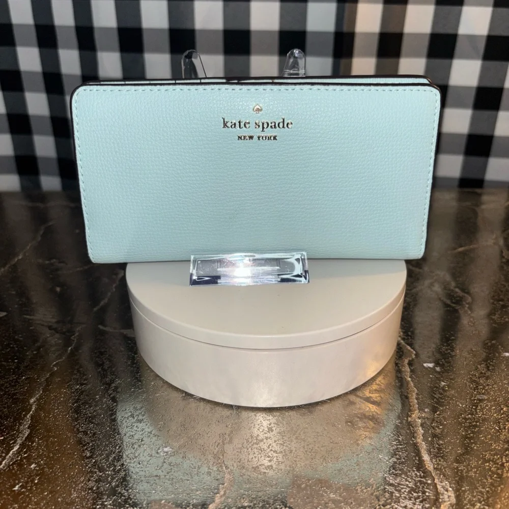 Kate Spade Darcy Large Slim Wallet in Blue Glow